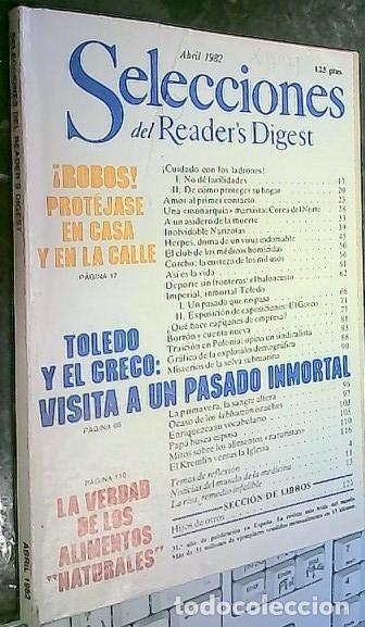 books: Selecciones del Reader 's Digest Abril de 1982 - REVISTA:
