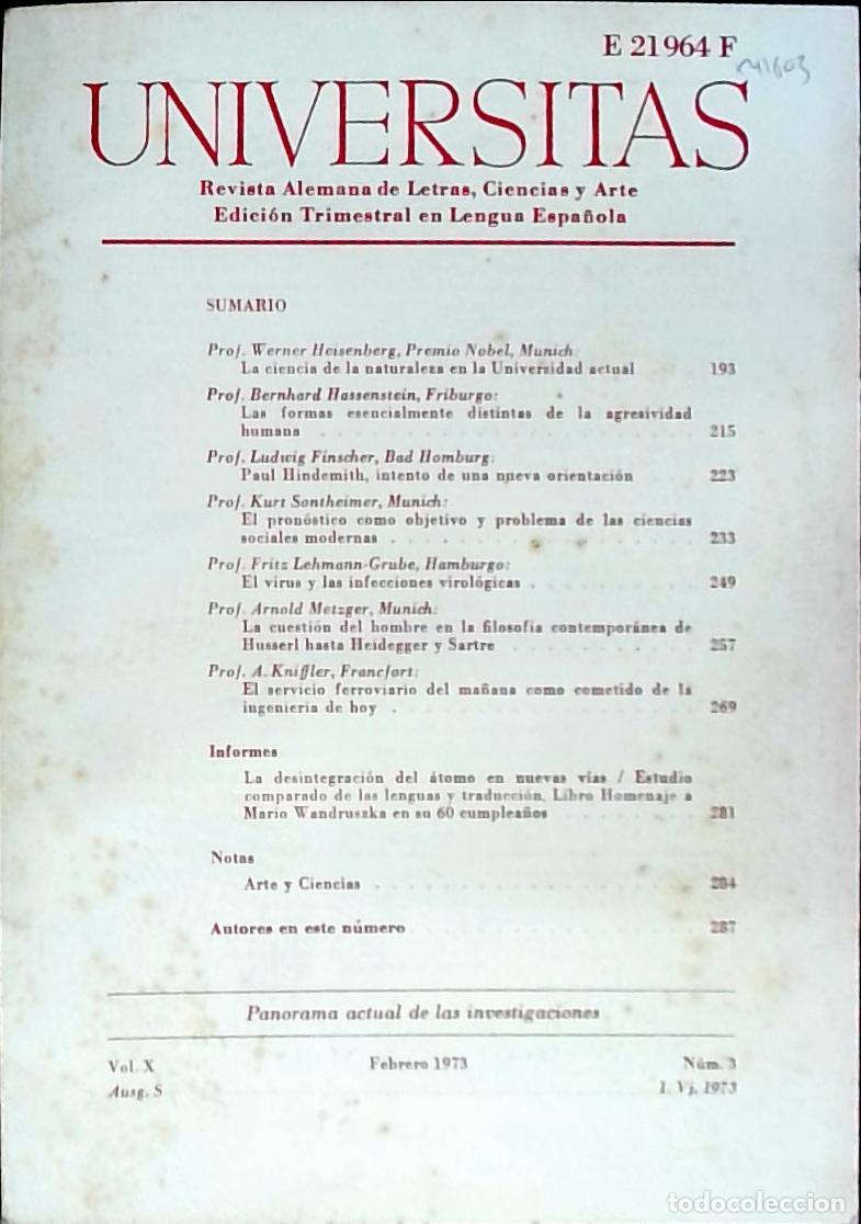 Libros: Universitas Vol. X N&ordm; 3. Revista Alemana de Letras, Ciencias y Arte. Edici&oacute;n Trimestral en Lengua Es