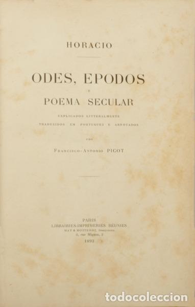 Libros: HORACIO FLACO. (Quinto) - ODES, EPODOS E POEMA SECULAR. - Foto 1