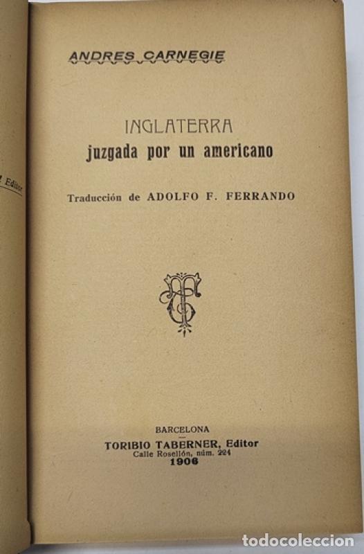 Libros: Inglaterra juzgada por un americano - Carnegie, Andr&eacute;s