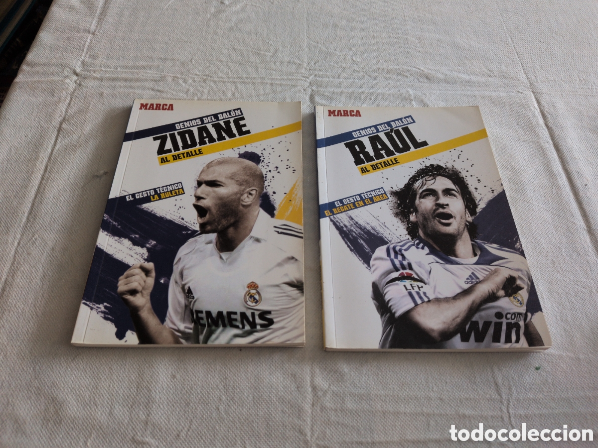 Libros: Lote de 2 libros. Genios del bal&oacute;n. Zidane y Ra&uacute;l. Marca