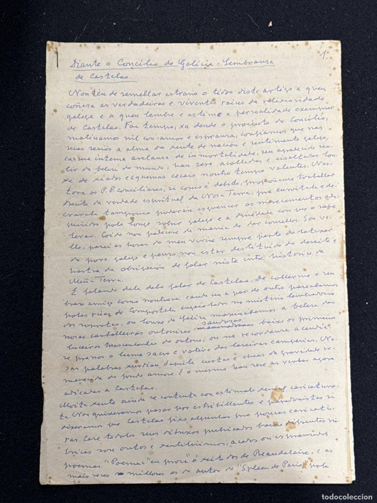 B&uuml;cher: Manuscrito de Ram&oacute;n Otero Pedrayo. Concilio de Galicia. Lembranza de Castelao - Ram&oacute;n Otero Pedrayo