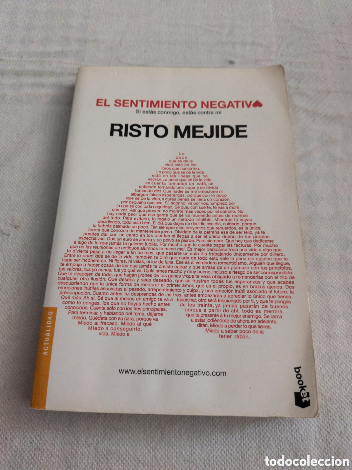 Livres: El sentimiento negativo - Risto Mejide. Booket