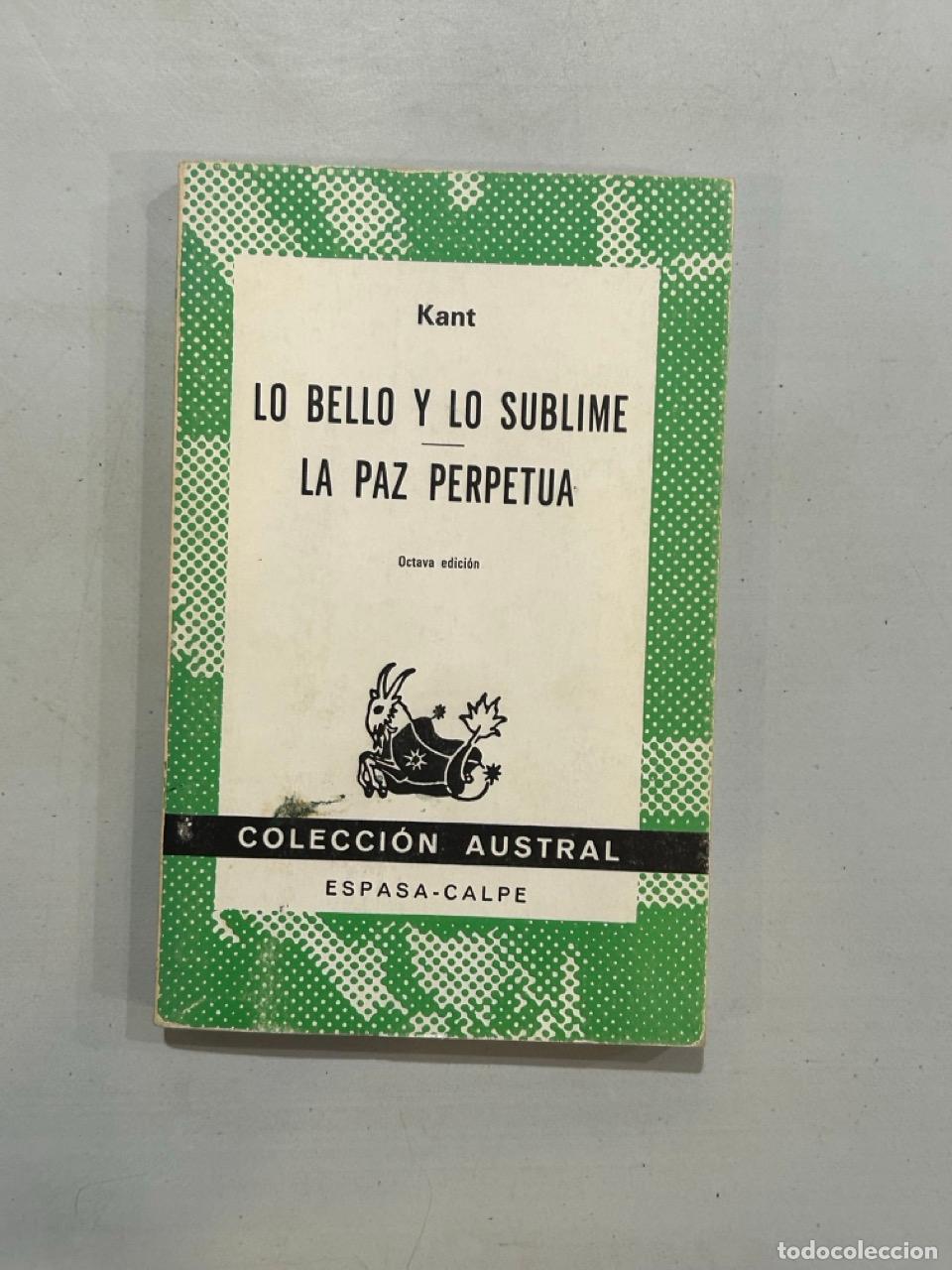 Libros: Kant - Lo bello y lo sublime / La paz perpetua