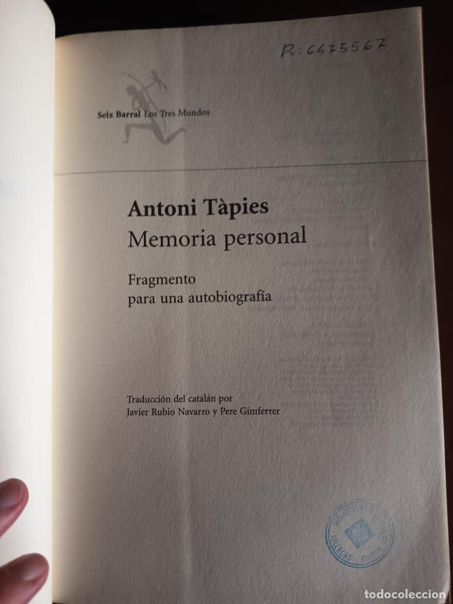 Libros: Memoria personal - Antoni T&agrave;pies - Foto 3