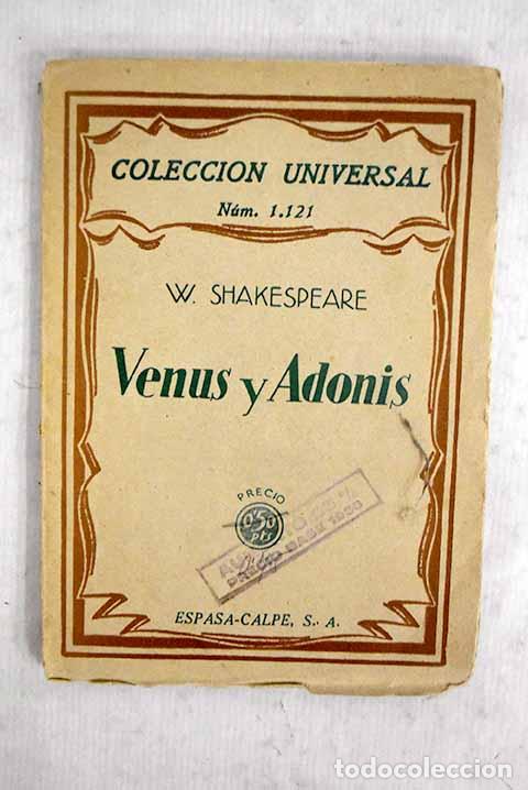 Libros: Venus y Adonis: Shakespeare, William.- Shakespeare, William