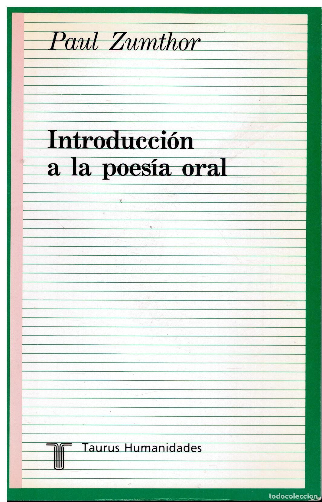 Libros: INTRODUCCI&Oacute;N A LA POES&Iacute;A ORAL.