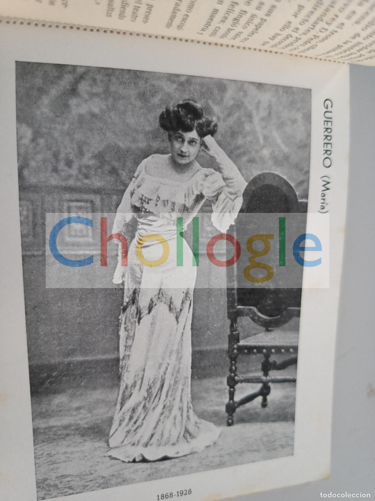 Libros: Postal Maria Guerrero dentro de libro medio siglo de teatro