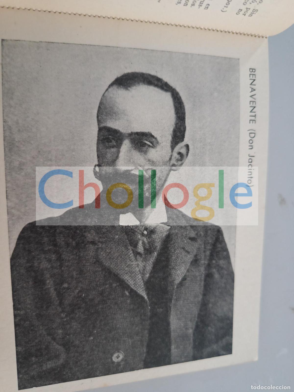 Libros: Postal Jacinto Benavente dentro de libro medio siglo de teatro