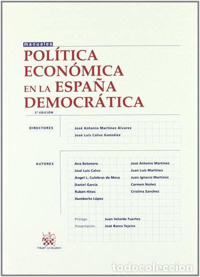 Libros: Pol&iacute;tica Econ&oacute;mica en la Espa&ntilde;a Democr&aacute;tica- 9788498763324