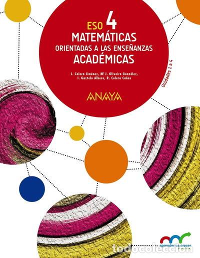 Libros: Matem&aacute;ticas orientadas a las Ense&ntilde;anzas Acad&eacute;micas 4- 9788469810699