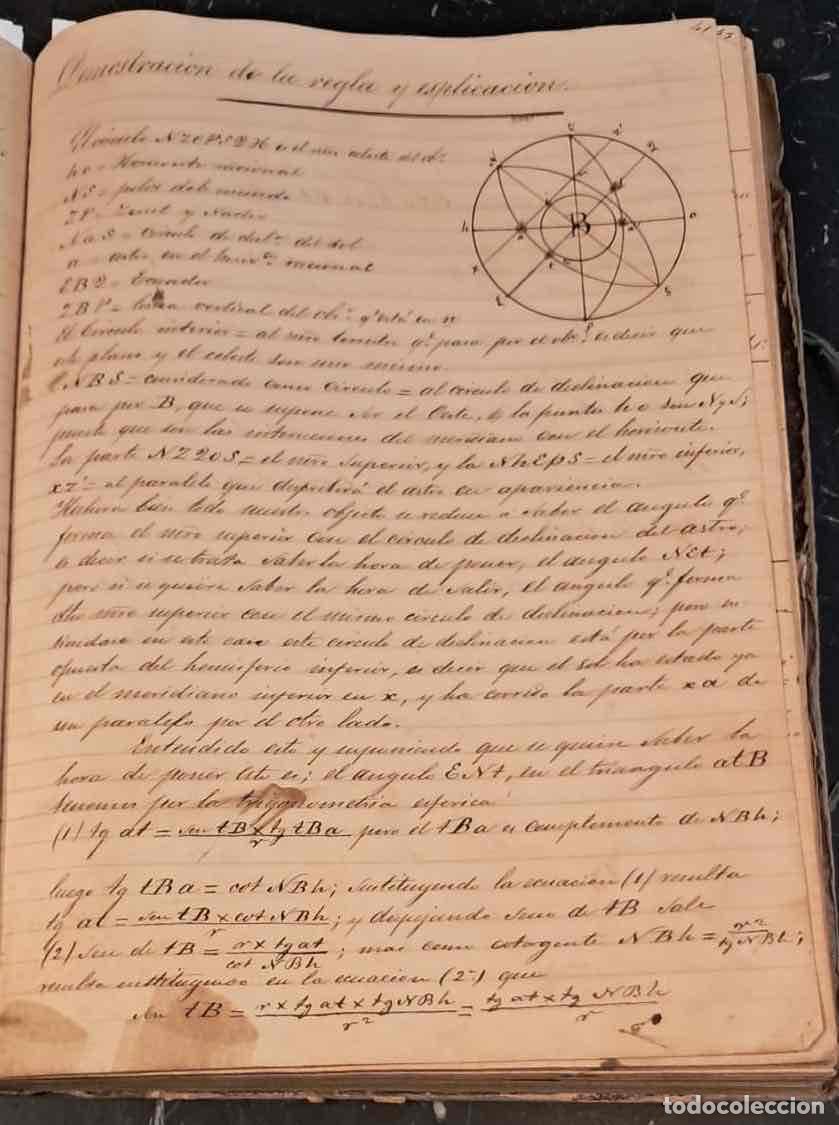 Libros: (Manuscrito) Tratado de c&aacute;lculos mar&iacute;timos y astron&oacute;micos. - NO CONSTA AUTOR