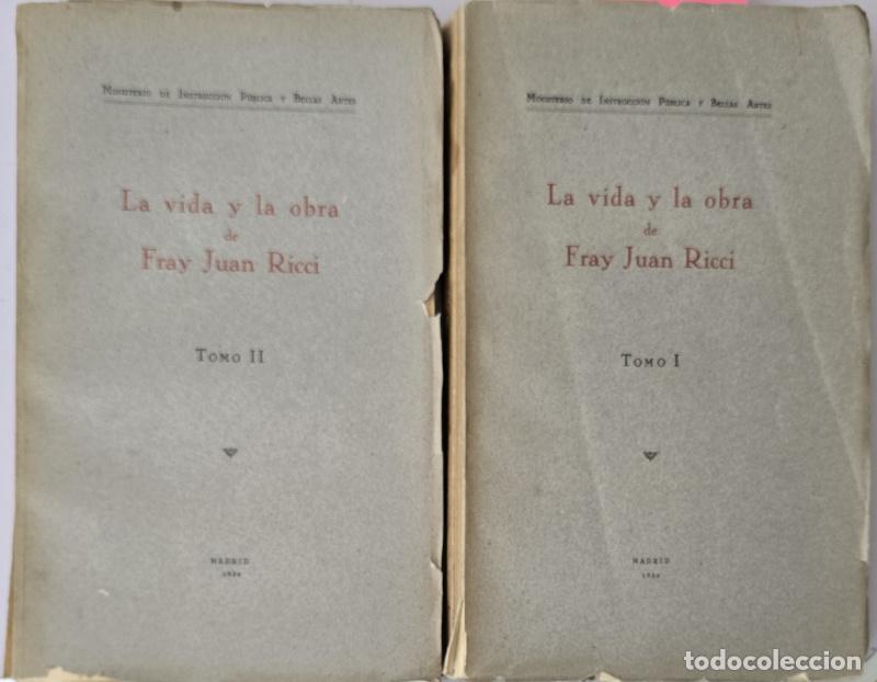 Libros: La vida y la obra de Fray Juan Ricci - 2 Vol&uacute;menes - El&iacute;as Tormo y Monz&oacute;