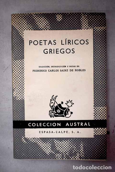 Libros: Poetas l&iacute;ricos griegos