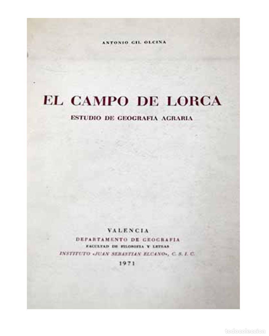 Libros: El campo de Lorca - Gil Olcina, Antonio
