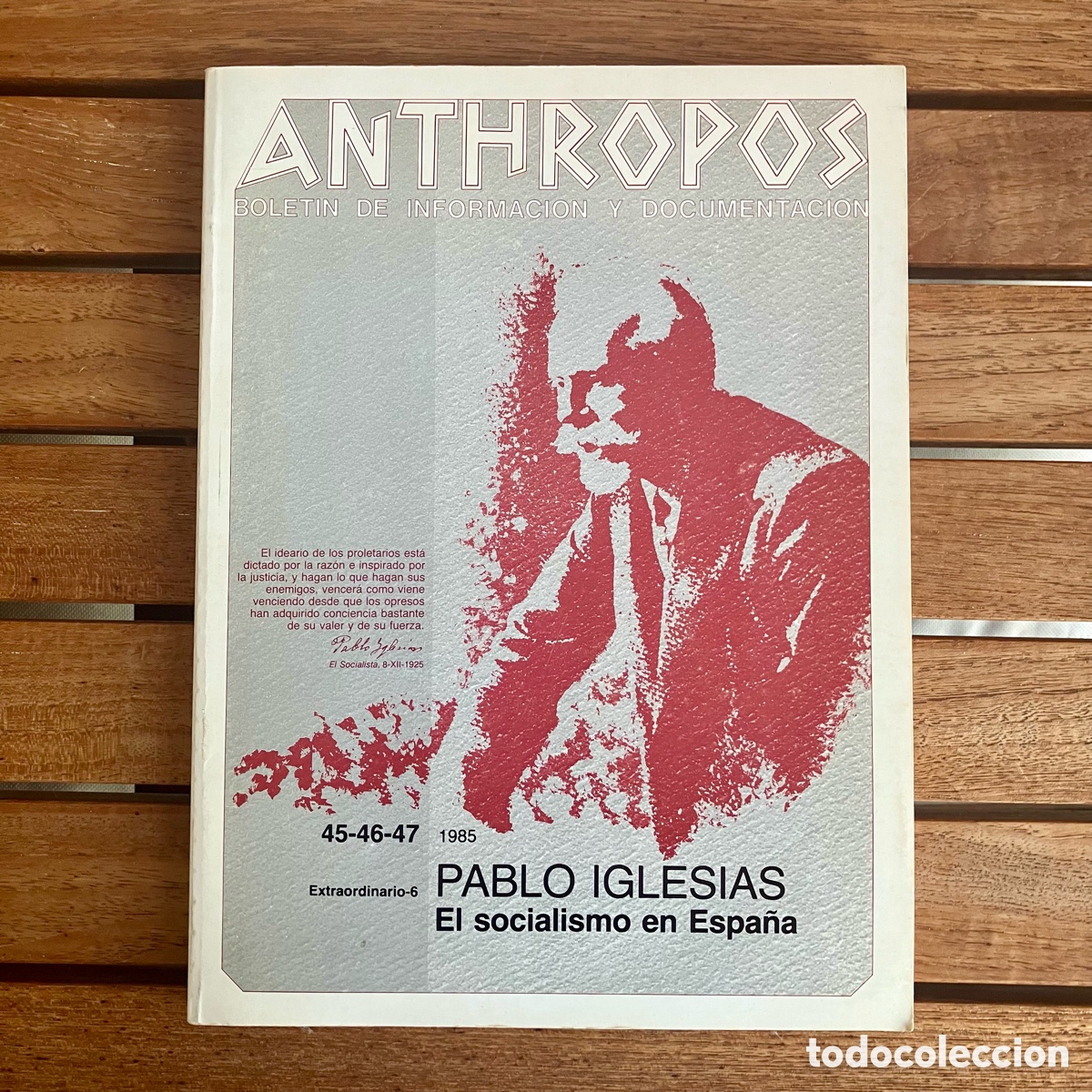 Livros em segunda m&atilde;o: Anthropos: Pablo Iglesias Volumen Extraordinario 6 (45-46-47) 1985
