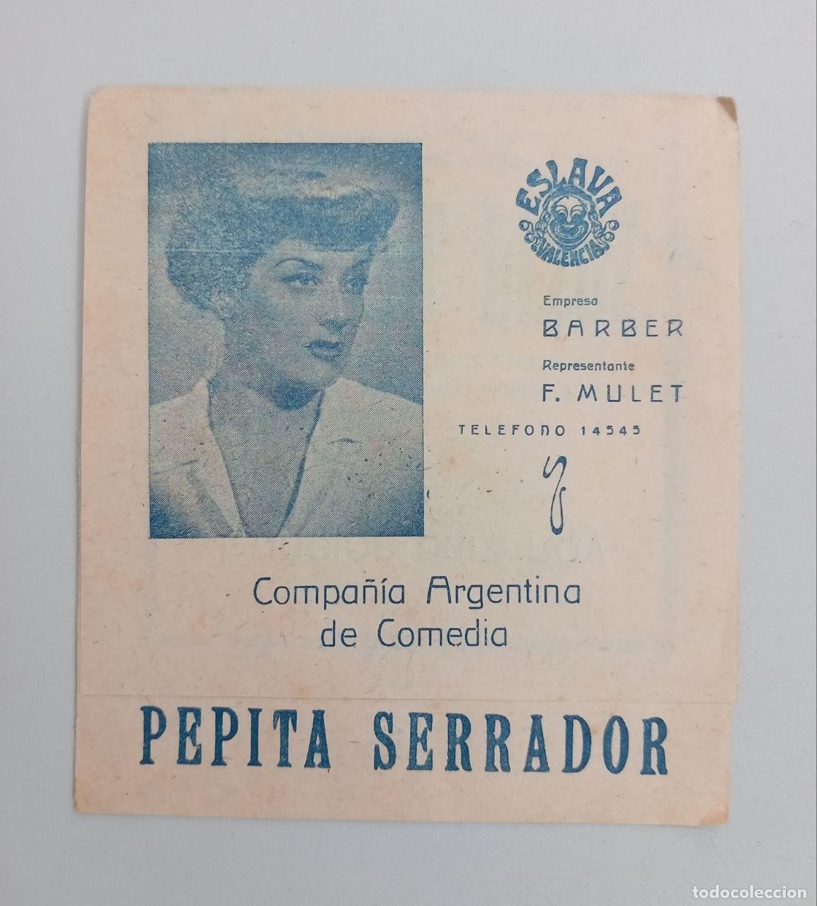 Libros: Pepita Serrador. Programa de la obra &rdquo;Tres mil pesos&rdquo;.
