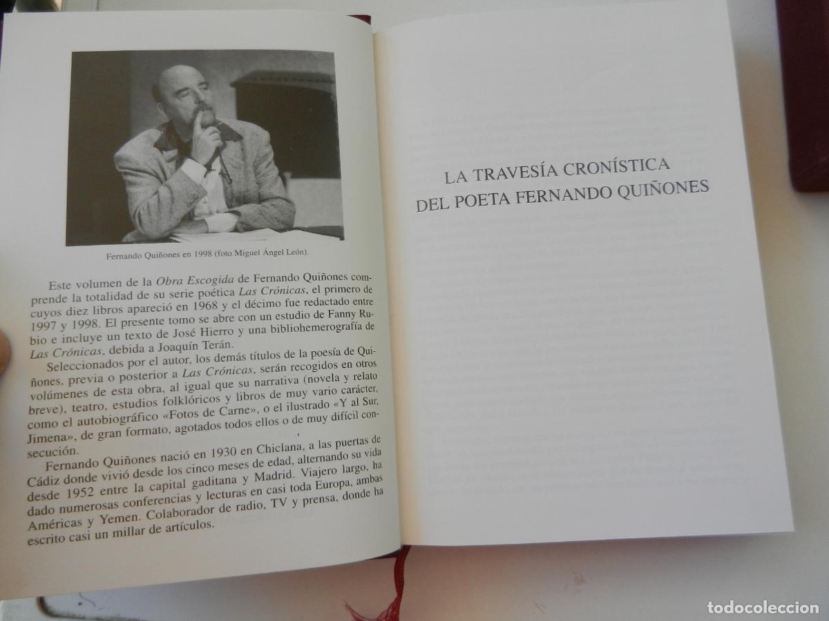 Libros: FERNANDO QUI&Ntilde;ONES - LIBRO DE LAS CRONICAS - OBRA ESCOGIDA - CON ESTUCHE - Foto 6