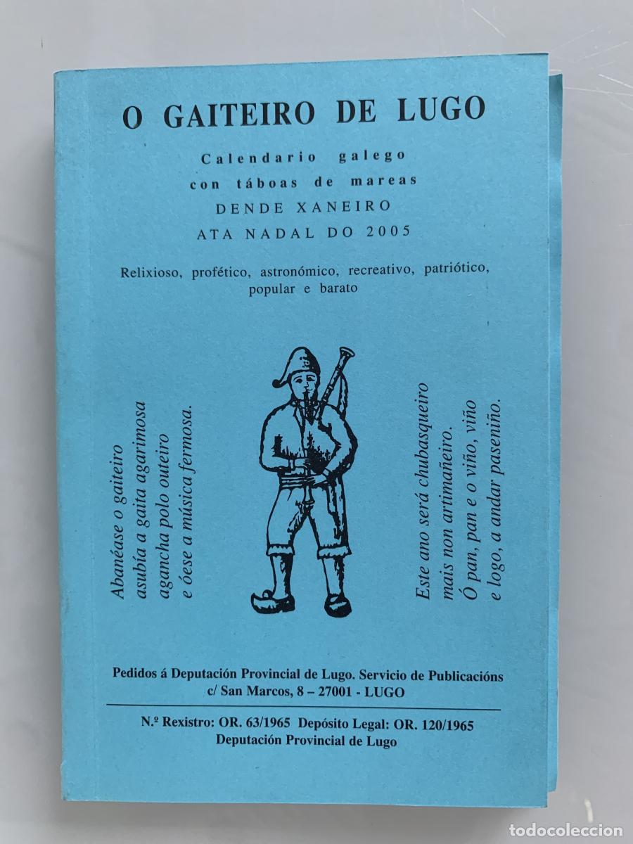 Libros: O GAITEIRO DE LUGO. CALENDARIO GALEGO CON T&Aacute;BOAS DE MAREAS. Dende Xaneiro ata Nadal do 2005. Relixio