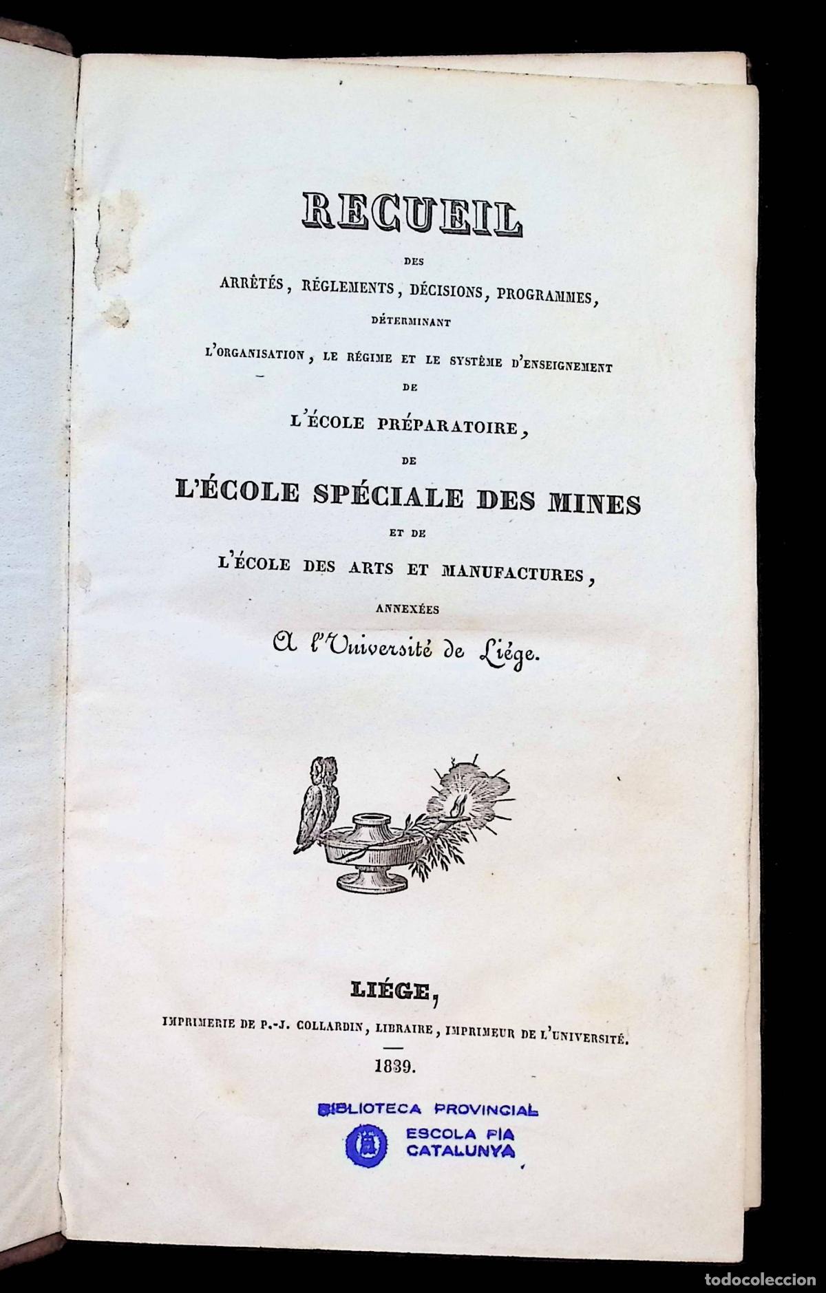 Libros: RECUEIL DES ARR&Ecirc;T&Eacute;S, R&Eacute;GLEMENTS, D&Eacute;CISIONS, PROGRAMMES, D&Eacute;TERMINANT L'ORGANISATION, LE R&Eacute;GIME ET LE