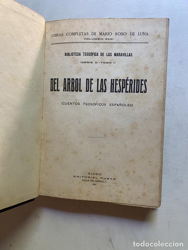 Libri di seconda mano: Del Arbol de las Hesperides - Roso de Luna, Mario