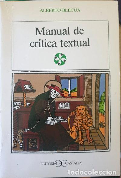 Libros: Manual de cr&iacute;tica textual- 9788470394133