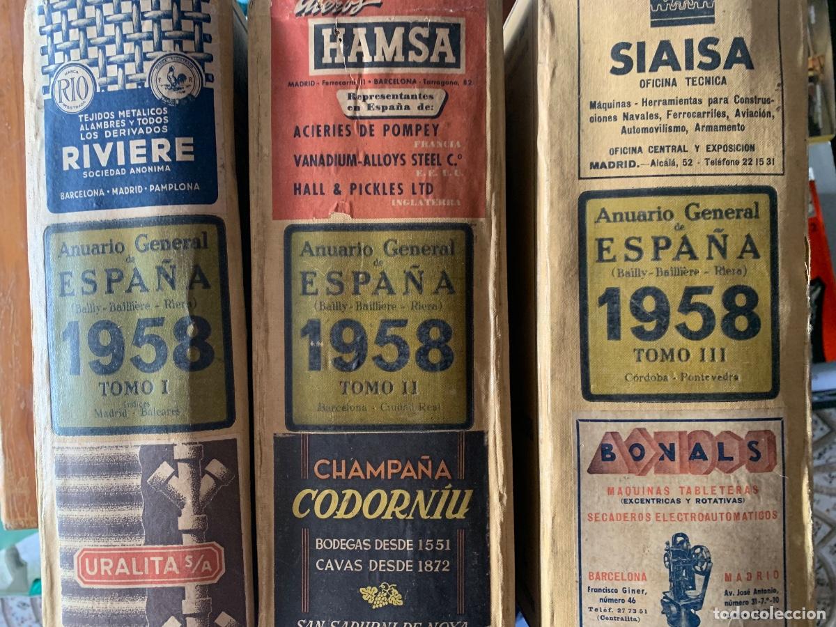Libros: Tres tomos de Anuario General de Espa&ntilde;a 1958