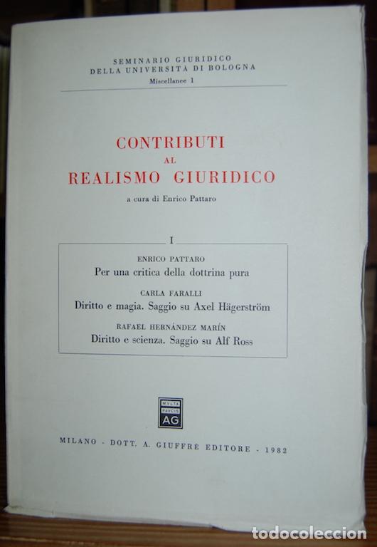Livres: CONTRIBUTI AL REALISMO GIURIDICO - PATTARO, Enrico