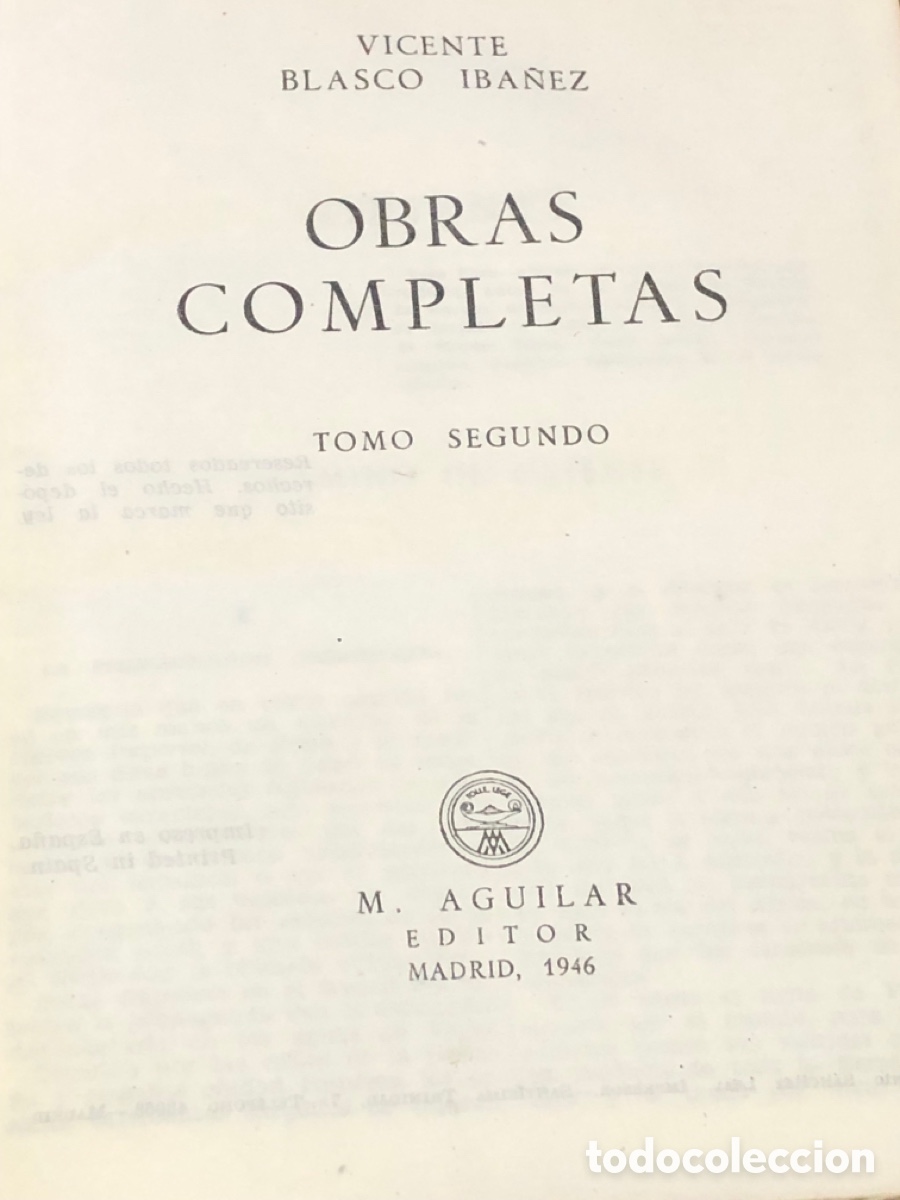 Libros: Obras completas V.Blasco Ib&aacute;&ntilde;ez 1946 - Foto 5