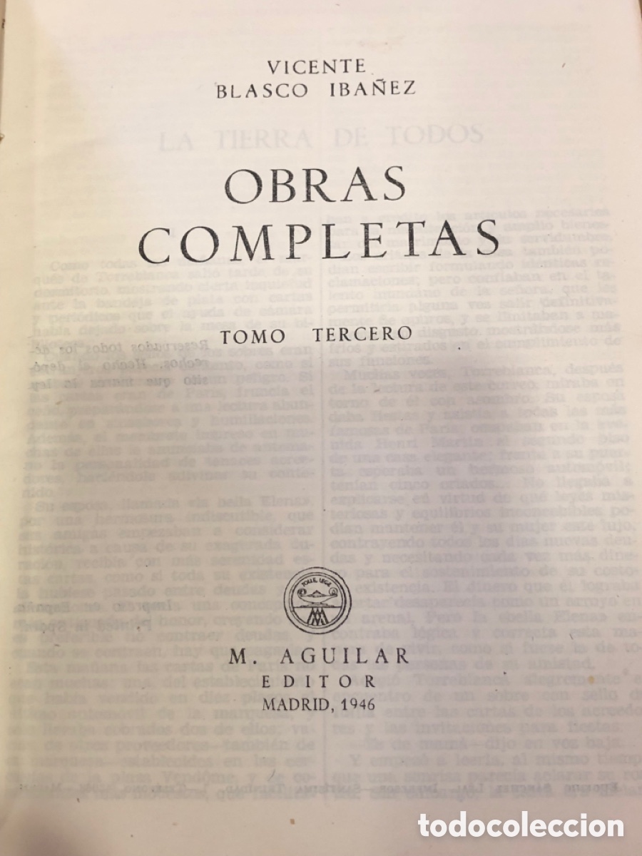 Libros: Obras completas V.Blasco Ib&aacute;&ntilde;ez 1946 - Foto 6