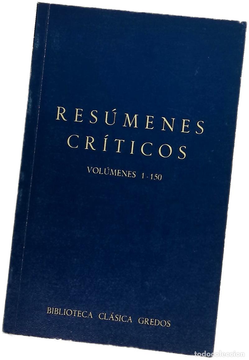 Libros: Res&uacute;menes cr&iacute;ticos - Gredos