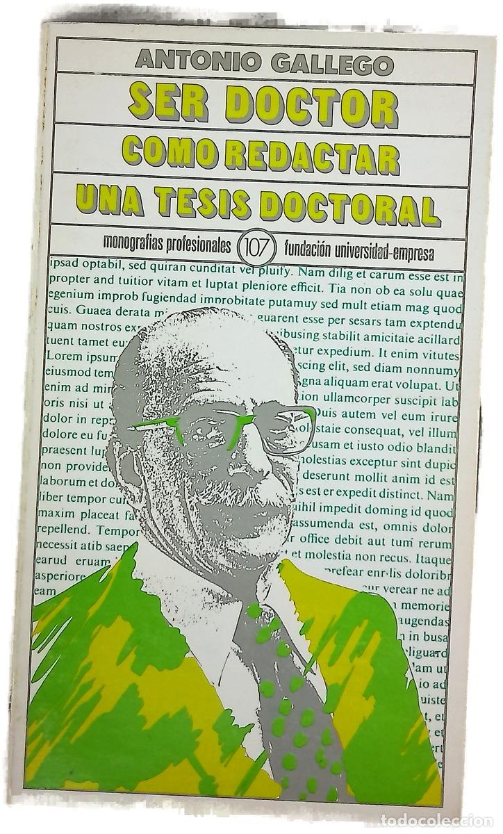 books: Ser doctor c&oacute;mo redactar una tesis doctoral
