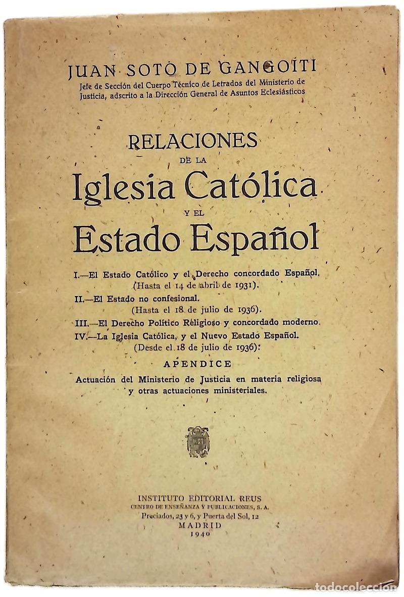 Libros: Relaciones de la Iglesia Cat&oacute;lica y el Estado Espa&ntilde;ol