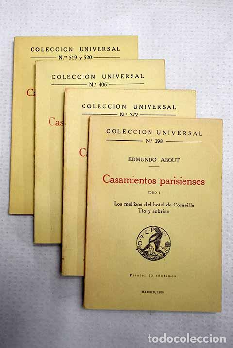 Libros: Casamientos parisienses.- About, Edmond