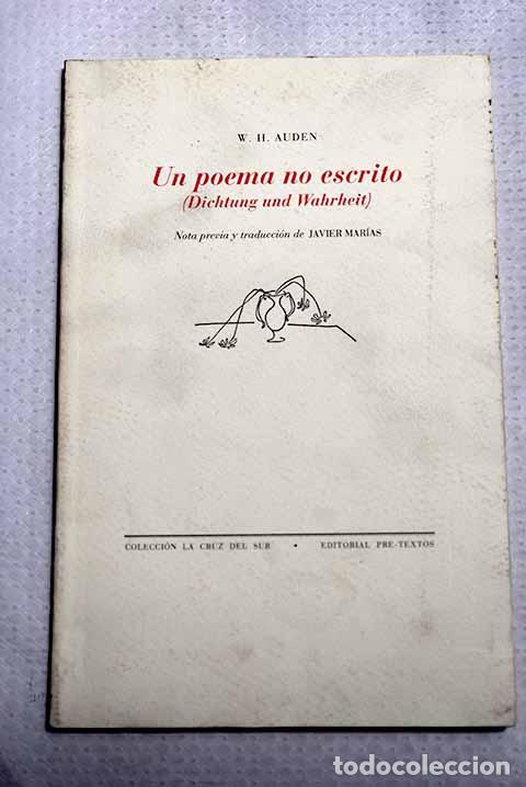 books: Un poema no escrito: (Dichtung und wahrheit).- Auden, W. H.