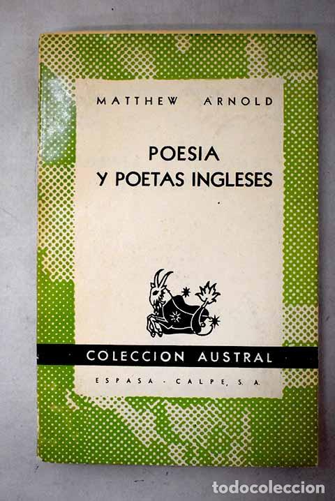 B&uuml;cher: Poes&iacute;a y poetas ingleses.- Arnold, Matthew
