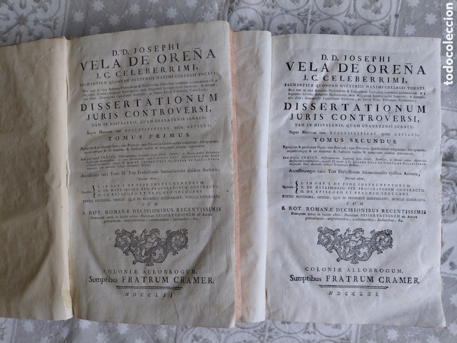 Libros: Dissertationum juris controversi - VELA DE ORE&Ntilde;A, Jos&eacute; - Foto 2