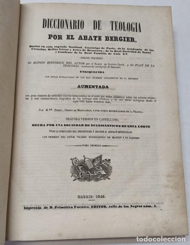 Libros: Diccionario de teolog&iacute;a - Abate Bergier - Foto 4