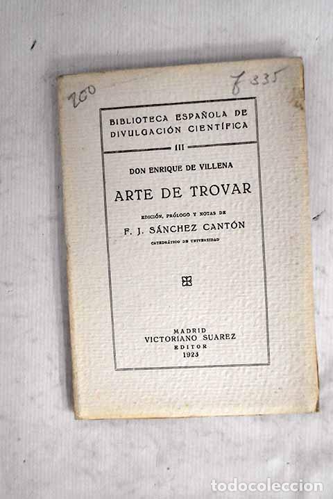 B&uuml;cher: Arte de trovar: Villena, Enrique de.- Villena, Enrique de