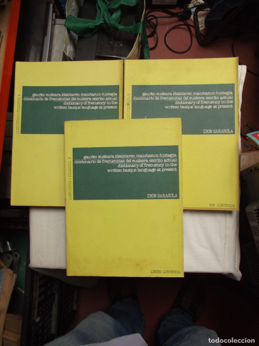 Libros: DICCIONARIO DE FRECUENCIAS DEL EUSKERA ESCRITO ACTUAL POR IBON SARASOLA 3 TOMOS ( TRILINGUE