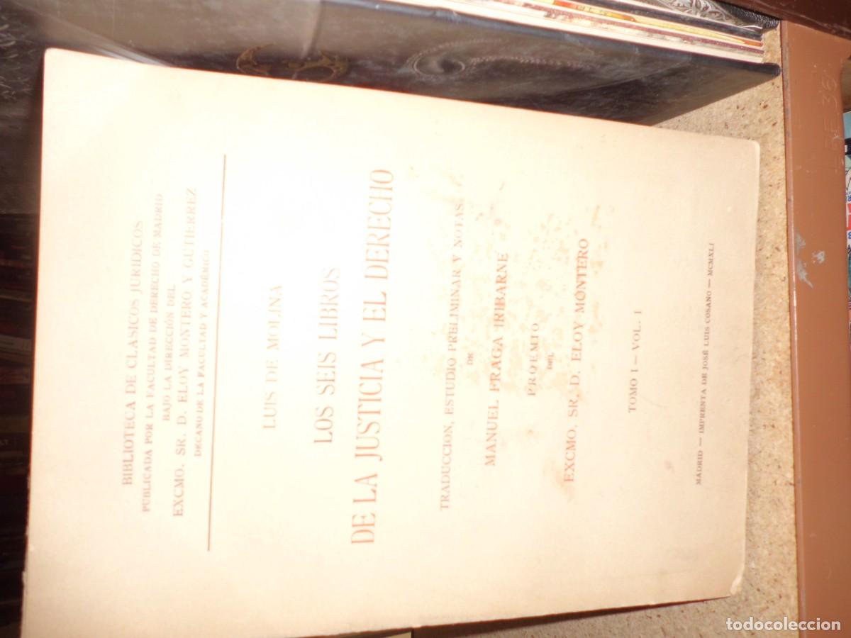 Libros: los seis libros de la justicia y el derecho firmado por Manuel Fraga Iribarne 1941
