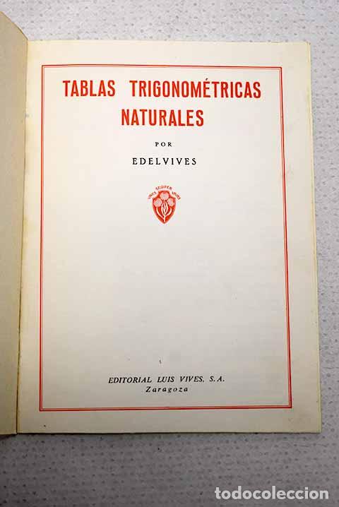 Libros: Tablas trigonom&eacute;tricas naturales