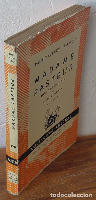 Livros em segunda m&atilde;o: MADAME PASTEUR / Elogio de un librito - RENE VALLERY - RADOT / Gregorio Mara&ntilde;&oacute;n