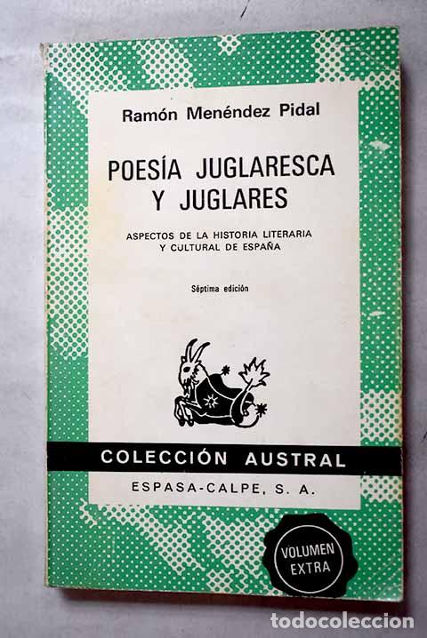 Livres: Poes&iacute;a juglaresca y juglares: Aspectos de la hist&oacute;ria literaria y cultural de Espa&ntilde;a
