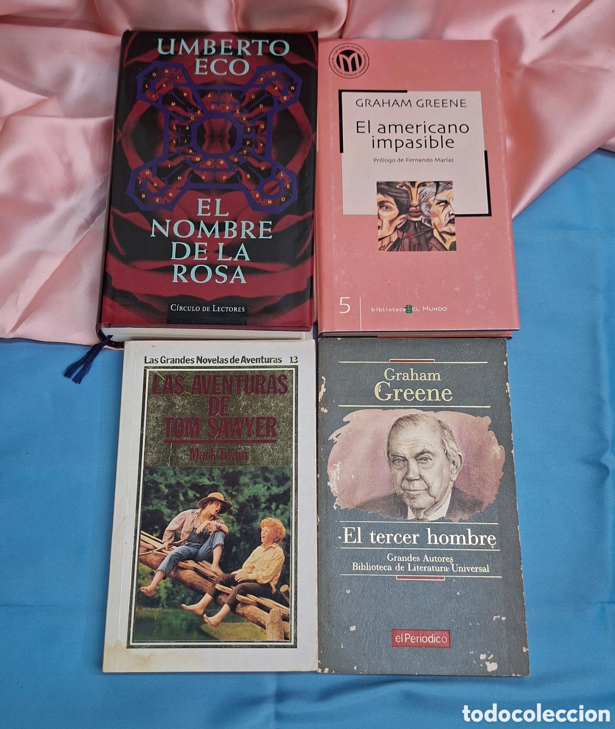 Libros: Lote de 4 libros Eco, Greene y Twain