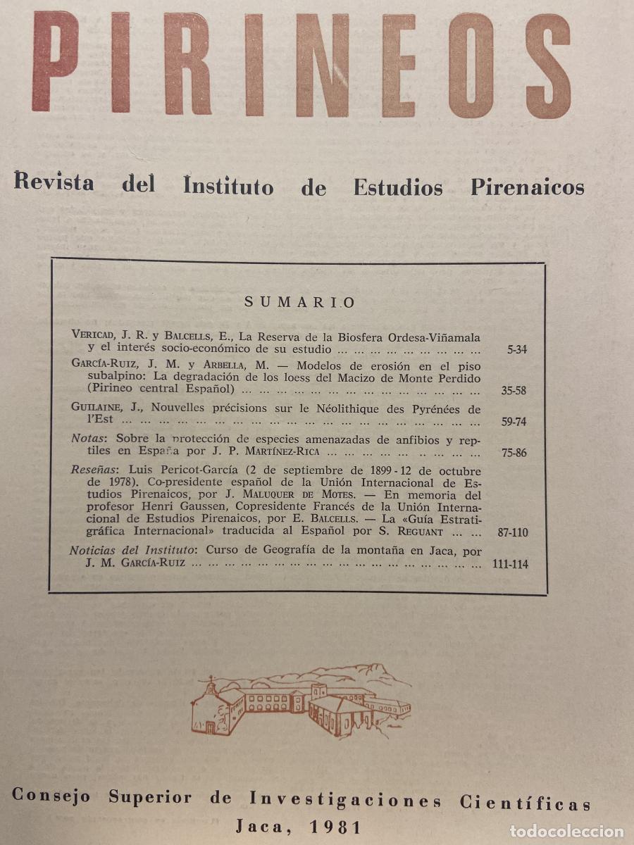 Libros: PIRINEOS. Revista del Instituto de Estudios Pirenaicos. N&ordm; 114. - VV.AA.