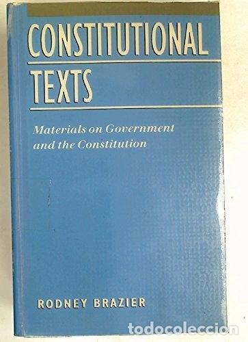 Libri di seconda mano: Constitutional Texts: Materials on Government and the Constitution- 9780198762454