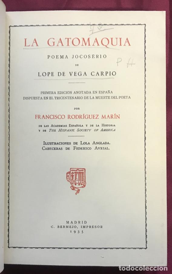 Libros: La Gatomaquia. Poema Jocoserio - Vega Carpio, Lope de