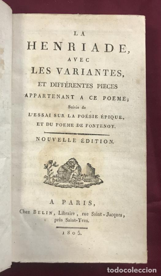 Libros: La Henriade avec les Variants - Voltaire - Foto 2