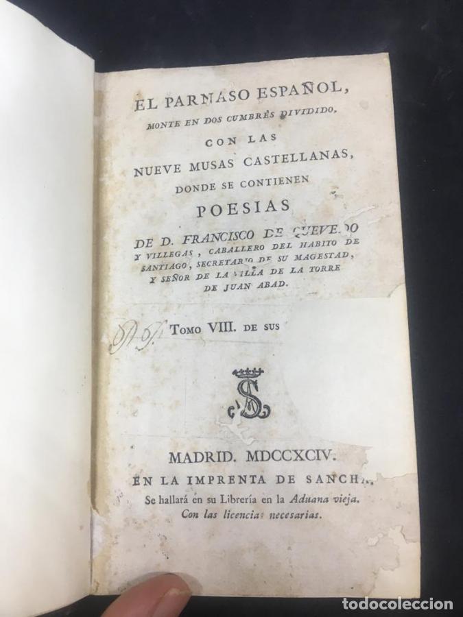 Libros: El Parnaso Espa&ntilde;ol - Quevedo, Francisco de - Foto 2
